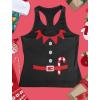 imageTstars Elf Christmas Tank Top for Women Teen Girls Santas Elves Holiday Xmas Racerback TopsBlack