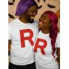 imageTstars Team Rocket Costume Shirt  R Letter Halloween TShirt for Men  Funny Anime TeeWhite