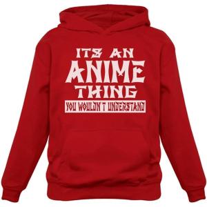 imageTstars Japanese Anime Hoodie for Men Funny Manga Hoodies Teen Boys Pullover Otaku Fans Gift ApparelRed