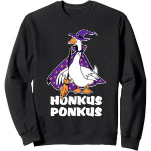 imageHonkus Ponkus Goose Shirt Funny Halloween Costume Witch Hat SweatshirtBlack