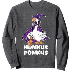 imageHonkus Ponkus Goose Shirt Funny Halloween Costume Witch Hat SweatshirtDark Heather Grey