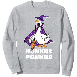 imageHonkus Ponkus Goose Shirt Funny Halloween Costume Witch Hat SweatshirtHeather Grey