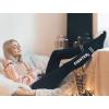 imageTstars Warrior Breast Cancer Awareness Leggings Womens Workout Yoga Pants Pink Ribbon Legging Tights for WomenFighter Black