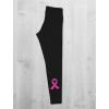 imageTstars Warrior Breast Cancer Awareness Leggings Womens Workout Yoga Pants Pink Ribbon Legging Tights for WomenRibbon Black