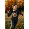 imageTstars Turkey ampamp Touchdowns Kids Shirt  Thanksgiving Long Sleeve Tee for Toddler Boys Girls ampamp Youth Holiday OutfitTouchdowns  Black