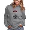 imageTstars Mama Llama Hoodie for Women Gift for Wife Mother Funny Pullover Apparel Alpaca Lover OutfitGray