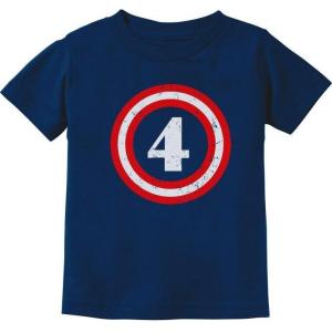 imageTstars Captain 4th Birthday Shirt  Fun Number 4 Tee Gift for FourYearOld Kids Toddler Boys and GirlsNavy