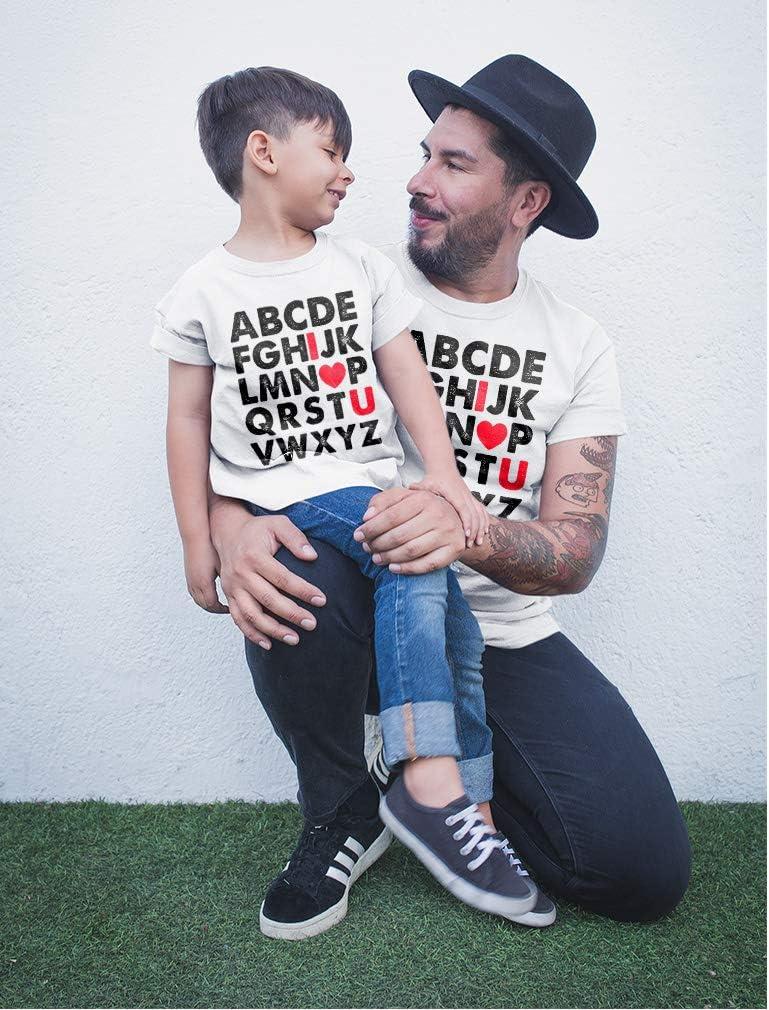 imageFather ampamp DaugherSon Matching TShirt Valentines Day Alphabet ABC I Love You Kids White 2T  Adults Gray Large
