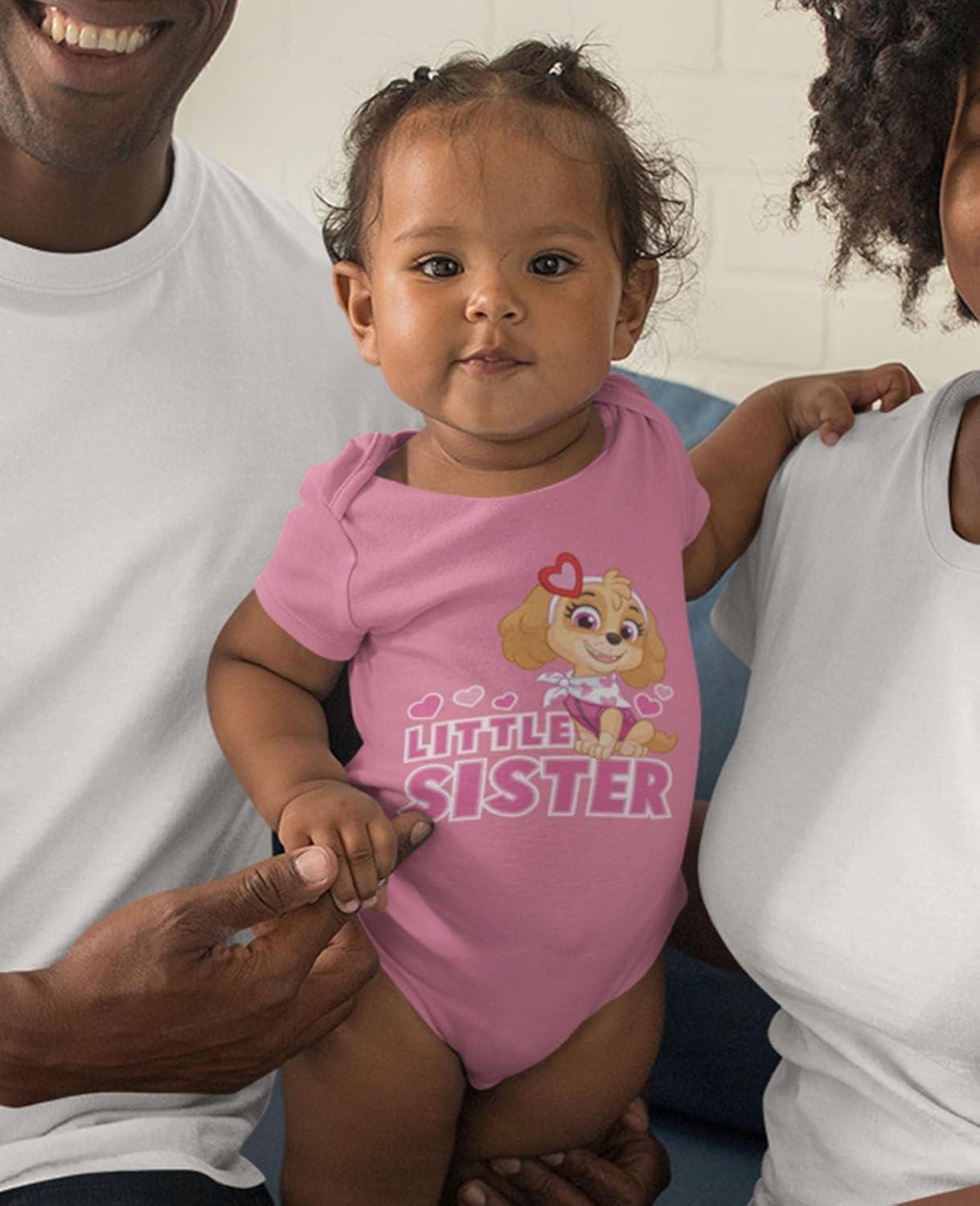 imagePaw Patrol Skye Little Sister Bodysuit  Newborn Baby Girl Outfit  Infant Sibling Gift or Coming Home LookSister Pink