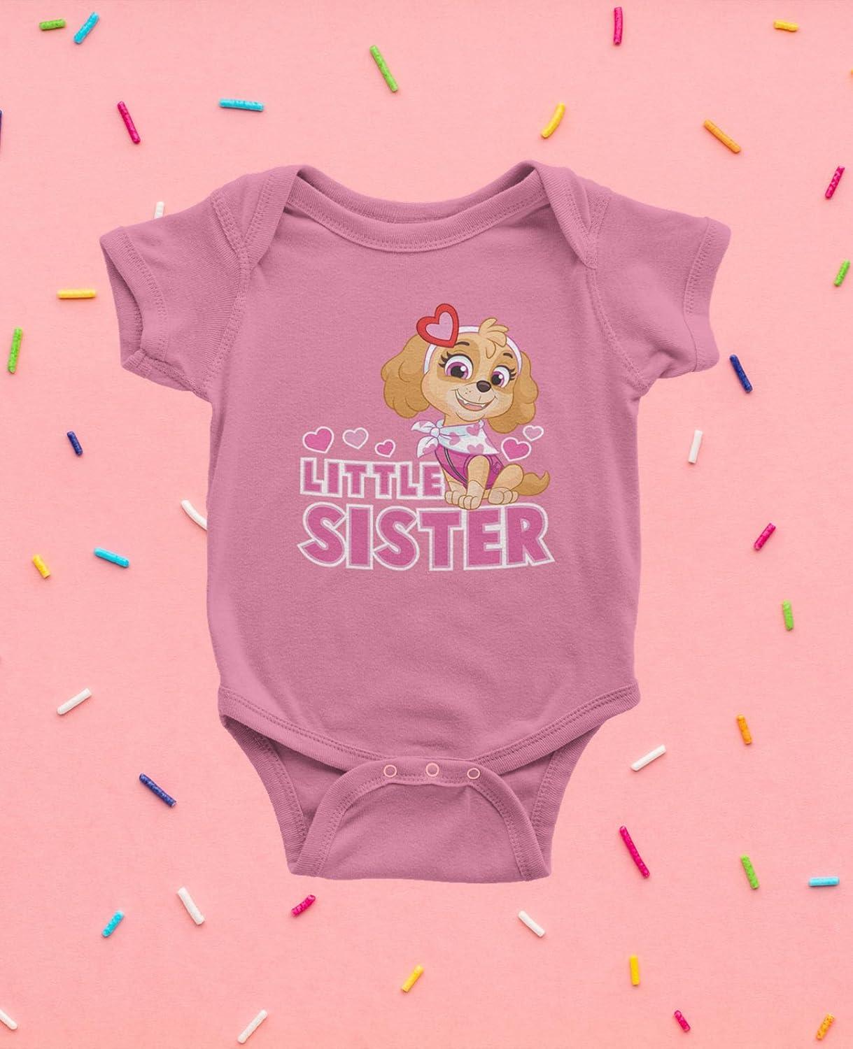 imagePaw Patrol Skye Little Sister Bodysuit  Newborn Baby Girl Outfit  Infant Sibling Gift or Coming Home LookSister Pink