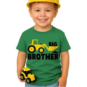 imageTstars Big Brother Construction Shirt for Toddler Boys  Pregnancy Announcement Gift  Sibling Reveal TShirtBig Brother  Green