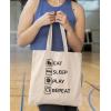 imageTstars Canvas Tote Bag for Women Basketball Lovers Reusable Bag for Shopping Tote BagVolleball Repeat