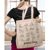 imageTstars Canvas Tote Bag for Women Basketball Lovers Reusable Bag for Shopping Tote BagYoga  Natural