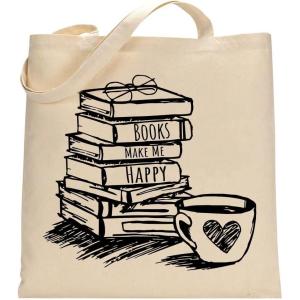 imageTstars Canvas Tote Bag for Women Basketball Lovers Reusable Bag for Shopping Tote BagBooks  Natural