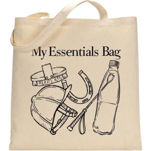 imageTstars Canvas Tote Bag for Women Basketball Lovers Reusable Bag for Shopping Tote BagHorse Essentials