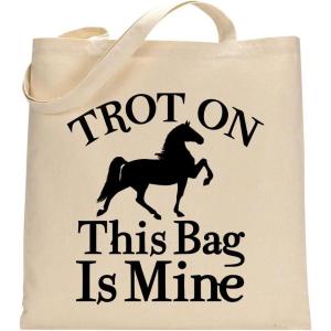 imageTstars Canvas Tote Bag for Women Basketball Lovers Reusable Bag for Shopping Tote BagHorse Trot