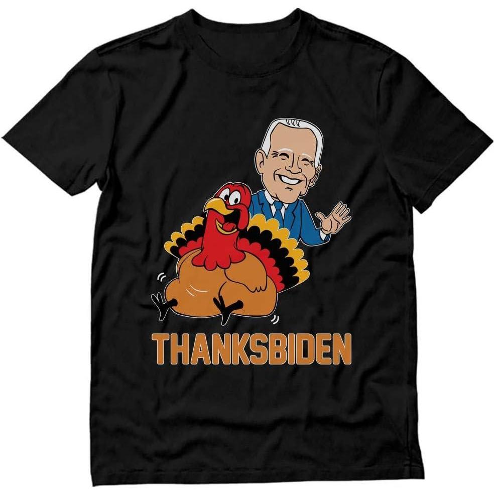 imageTstars Thanksgiving Turkey Funny Joe Biden Thanksbiden TShirtBlack