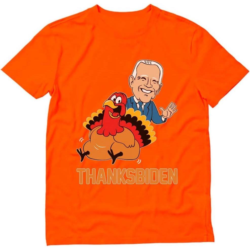 imageTstars Thanksgiving Turkey Funny Joe Biden Thanksbiden TShirtOrange