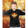 imageTstars Little Turkey Thanksgiving Holiday Shirt Cute Youth Kids Long Sleeve TShirtBlack
