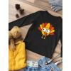 imageTstars Little Turkey Thanksgiving Holiday Shirt Cute Youth Kids Long Sleeve TShirtBlack