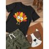 imageTstars Little Turkey Thanksgiving Holiday Shirt Cute Youth Kids TShirtBlack