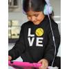 imageTstars Love Softball Hoodie for Kids and Girls  Gift for Players Fans and Teams  Pullover with Soft Ball PrintBlack