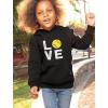 imageTstars Love Softball Hoodie for Kids and Girls  Gift for Players Fans and Teams  Pullover with Soft Ball PrintBlack
