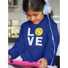 imageTstars Love Softball Hoodie for Kids and Girls  Gift for Players Fans and Teams  Pullover with Soft Ball PrintBlue