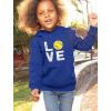 imageTstars Love Softball Hoodie for Kids and Girls  Gift for Players Fans and Teams  Pullover with Soft Ball PrintBlue