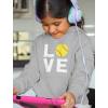 imageTstars Love Softball Hoodie for Kids and Girls  Gift for Players Fans and Teams  Pullover with Soft Ball PrintGray