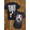 imageTstars Maternity Skeleton Xray Halloween Shirt with Baby Boy Print  Mom ampamp Dad Couples Pregnancy Matching TopsMom Black  Dad Black