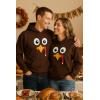 imageTstars Mens Thanksgiving Turkey Face Hoodie  Funny Gobble Sweatshirt Fall OutfitBrown