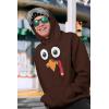 imageTstars Mens Thanksgiving Turkey Face Hoodie  Funny Gobble Sweatshirt Fall OutfitBrown