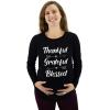 imageTstars Thankful Grateful Blessed Maternity Shirt Pregnancy Maternity Long Sleeve ShirtBlack