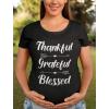 imageTstars Thankful Grateful Blessed Maternity Shirt Thanksgiving Pregnancy ClothesBlack