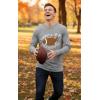 imageTstars Touchdowns and Turkey Mens Shirt  Funny Thanksgiving Long Sleeve Tee for Football Fans ampamp Holiday Outfits Large Gray