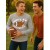 imageTstars Touchdowns and Turkey Mens Shirt  Funny Thanksgiving Long Sleeve Tee for Football Fans ampamp Holiday Outfits Large Gray