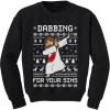 imageTstars Dabbing Jesus Ugly Christmas Sweater Funny Dab Dance Youth Kids SweatshirtBlack