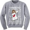 imageTstars Dabbing Jesus Ugly Christmas Sweater Funny Dab Dance Youth Kids SweatshirtGray