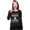 imageTstars Gangsta Wrapper Funny Ugly Christmas Sweater Women Girls Long Sleeve ShirtBlack