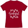 imageTstars Grateful Shirt Fall Top Cute Thanksgiving VNeck Fitted Women TShirtRed