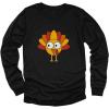 imageTstars Little Turkey Thanksgiving Holiday Shirt Cute Youth Kids Long Sleeve TShirtBlack
