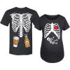 imageTstars Maternity Skeleton Xray Halloween Shirt with Baby Boy Print  Mom ampamp Dad Couples Pregnancy Matching TopsDad Black  Mom Black