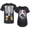imageTstars Maternity Skeleton Xray Halloween Shirt with Baby Boy Print  Mom ampamp Dad Couples Pregnancy Matching TopsMom Black  Dad Black