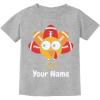 imageTstars Personalized Little Turkey Thanksgiving Shirt Cute Custom Toddler Kids TShirtGray
