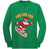 imageTstars Skater Santa Claus Ho Ho Ho Ollie Ugly Christmas Youth Kids Long Sleeve TShirtGreen