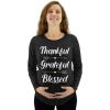 imageTstars Thankful Grateful Blessed Maternity Shirt Pregnancy Maternity Long Sleeve ShirtBlack