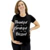 imageTstars Thankful Grateful Blessed Maternity Shirt Thanksgiving Pregnancy ClothesBlack
