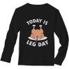 imageTstars Today is Leg Day Thanksgiving Turkey Mens Long Sleeve TShirtBlack
