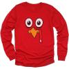 imageTstars Turkey Face Shirt Cute Little Turkey Funny Thanksgiving Long Sleeve Kids TShirtRed